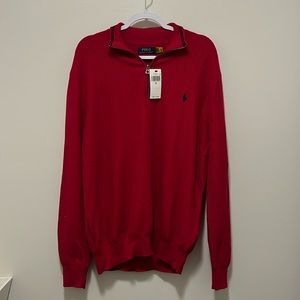 Polo Ralph Lauren Men’s red, 3/4 zip pullover, XL Tall, NWT.